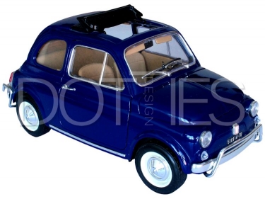 Strijkapplicatie Fiat 500 blauw