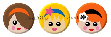 Button 25 mm Big Eye Girls 1