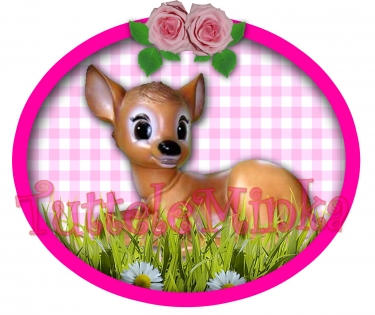 Strijkapplicatie Bambi roze Strijkapplicatie Bambi roze