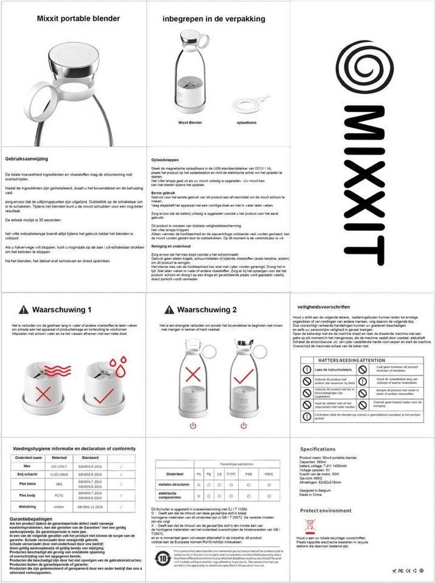Mixxit portable blender roze of wit