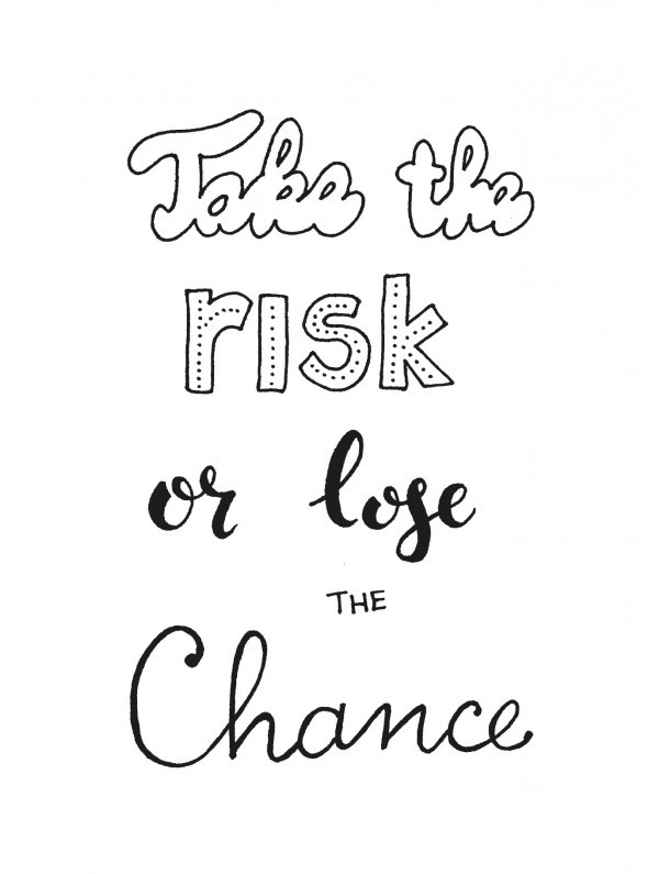 Ansichtkaart Take the risk or lose the chance