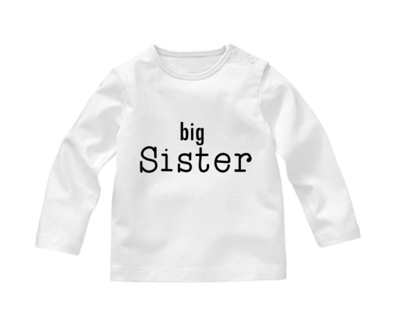 Applicatie op shirt big sister