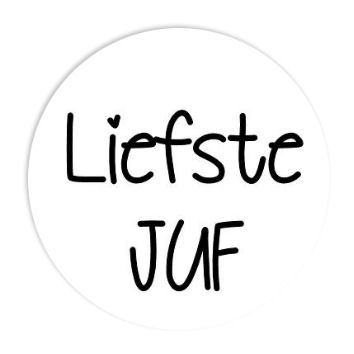 Button Flatback Of Spiegeltje Liefste Juf Monochrome