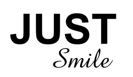 Strijkapplicatie tekst: Just Smile