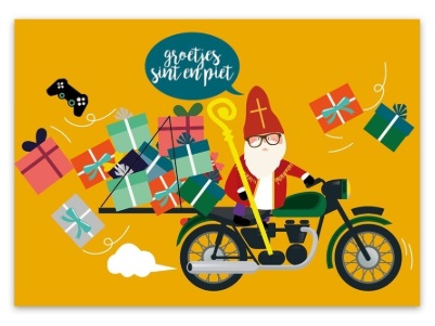 Sinterklaas hipster ansichtkaart