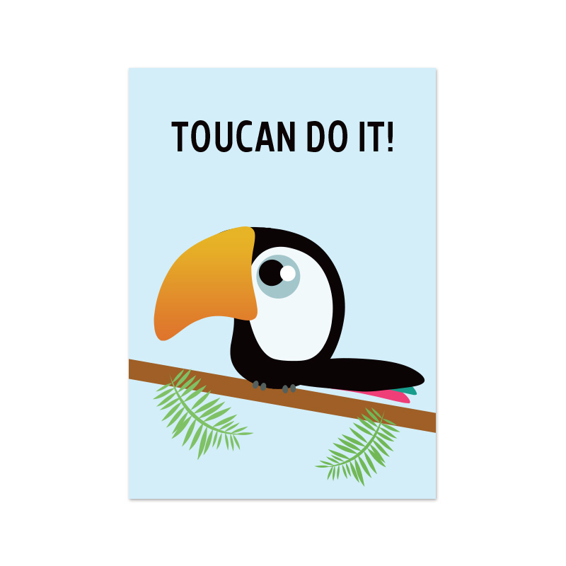 ansichtkaart Toucan doÁ it live life happy