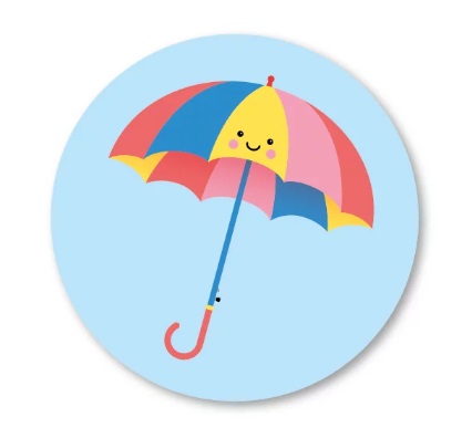 Sluitsticker, sticker Paraplu