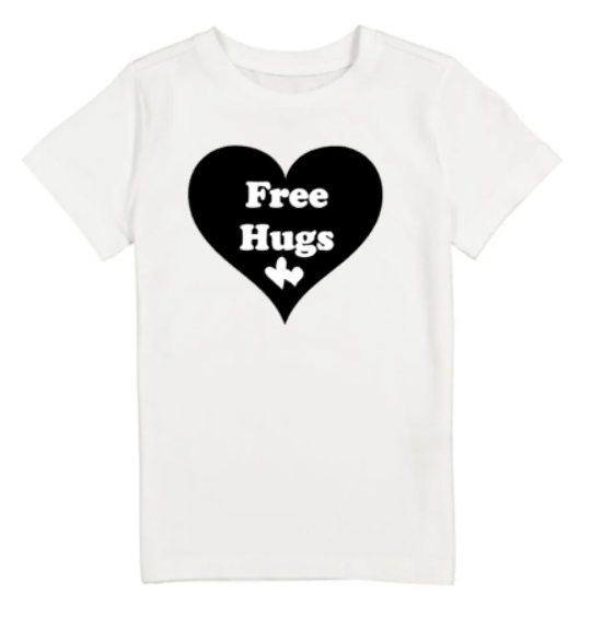 Strijkapplicatie Hart Free Hugs