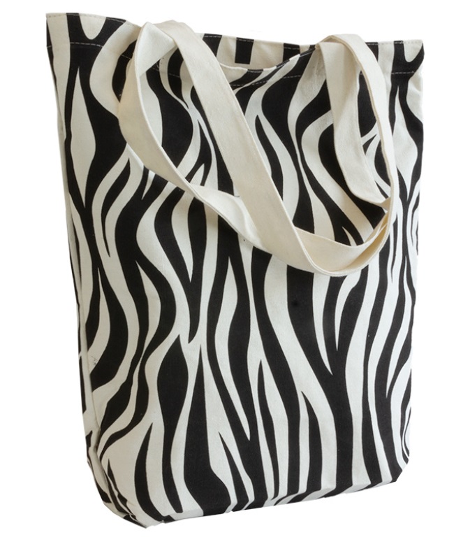 Canvas shopper zebra print