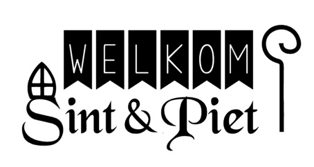 Raamsticker Welkom Sint en Piet rechthoekig