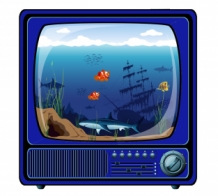 Strijkapplicatie Televisie aquarium vissen