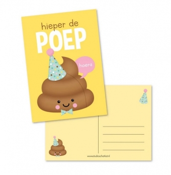 Ansichtkaart verjaardag hieper de poep, studio schatkist