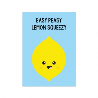 ansichtkaart Easy PeasyÁ Lemon Squeezy live life happy