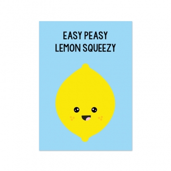 ansichtkaart Easy PeasyÁ Lemon Squeezy live life happy