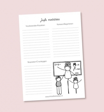 Juf Notities Irmadammeke notitieblok