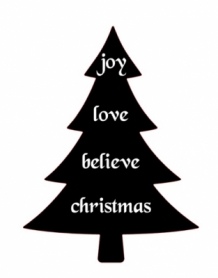 Raamsticker kerstboom woorden