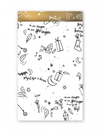 Sinterklaas cadeau zakjes zwart wit