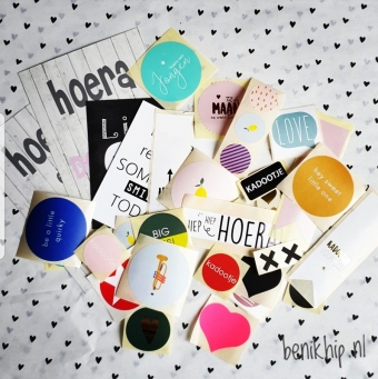 Setje kado stickers, labels en kaartjes