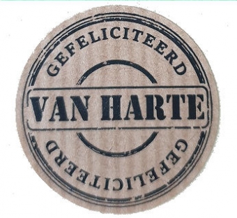 Sticker van harte cadeausticker