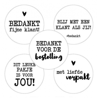 Sticker bedankt klant assorti