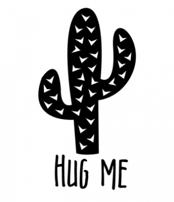 Cactus met tekst Hug Me