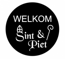 Raamsticker Welkom Sint en Piet rond