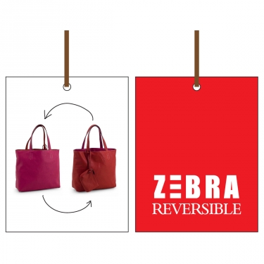 Zebra Trends Natural Bag  reversibel rood/roze