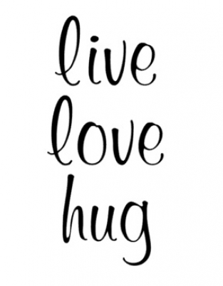 Strijkaplicatie Live love hug