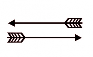 Strijkapplicatie set van 2 pijlen