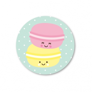 Sluitsticker, sticker Macarons