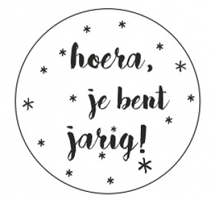 sticker hoera je bent jarig