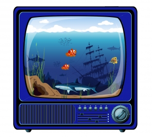 Strijkapplicatie Televisie aquarium vissen