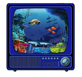 Strijkapplicatie Televisie aquarium vissen