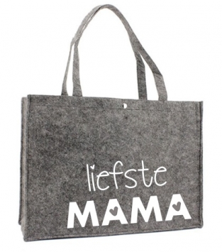 vilten tas met tekst liefste mama