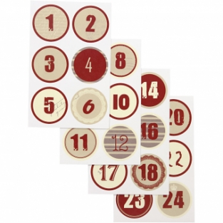 DIY adventskalender stickers rood