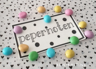 DIY pepernoten sticker zwart