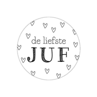 kado sticker de liefste juf