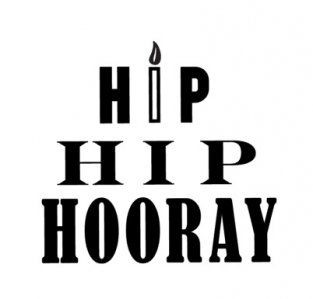 Strijkapplicatie Hip Hip Hooray