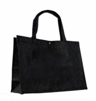 Vilten shopper zwart mini blanco