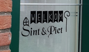 Sint en Piet welkomst sticker