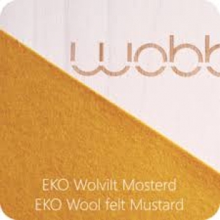 Wobbel Original blank gelakt met vilt Mosterd geel