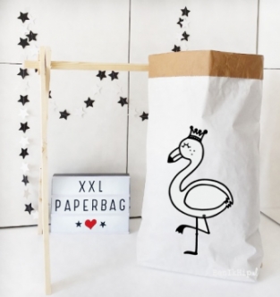 Paperbag XXL flamingo